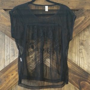 Forever 21 sheer black tank